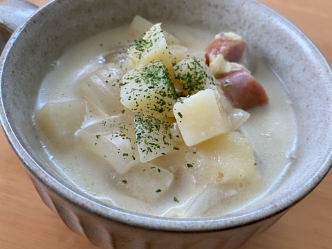 じゃがいもと玉ねぎの豆乳スープ